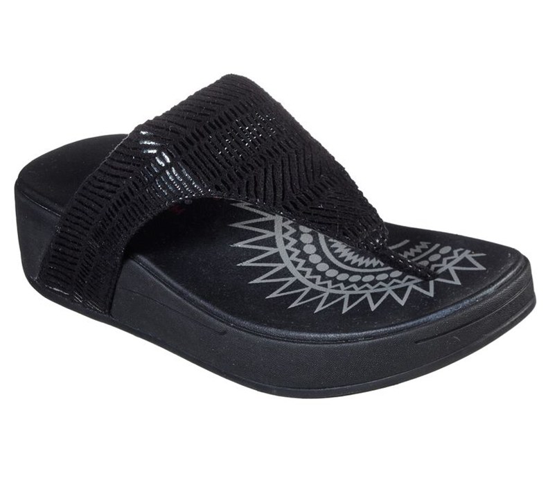 Skechers Relaxed Fit: Retrogrades - Jupiter - Womens Flip Flops Black [AU-KZ0146]